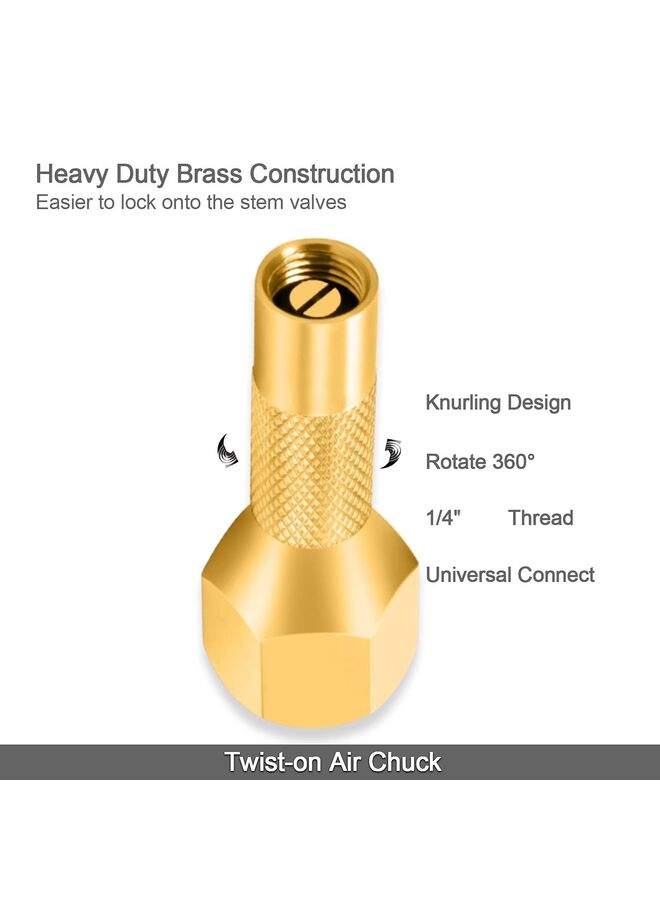 2pcs Air Chuck, 45mm*16mm*10mm Screw on Tire Inflator Nozzle for Tire Inflator Gauge Compressor Accessories, Twist-on Chucks - Image 2