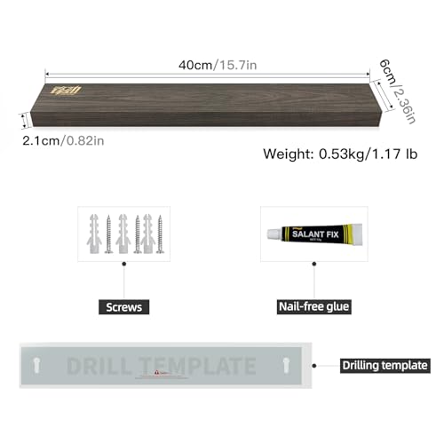 FINDKING Ash Wood Magnetic Knife Strip, Wall Mounted Wooden Knife Holder with Strong Magnets for Kitchen Organization, 16 Inch Dark Brown, Without Knives - Image 2