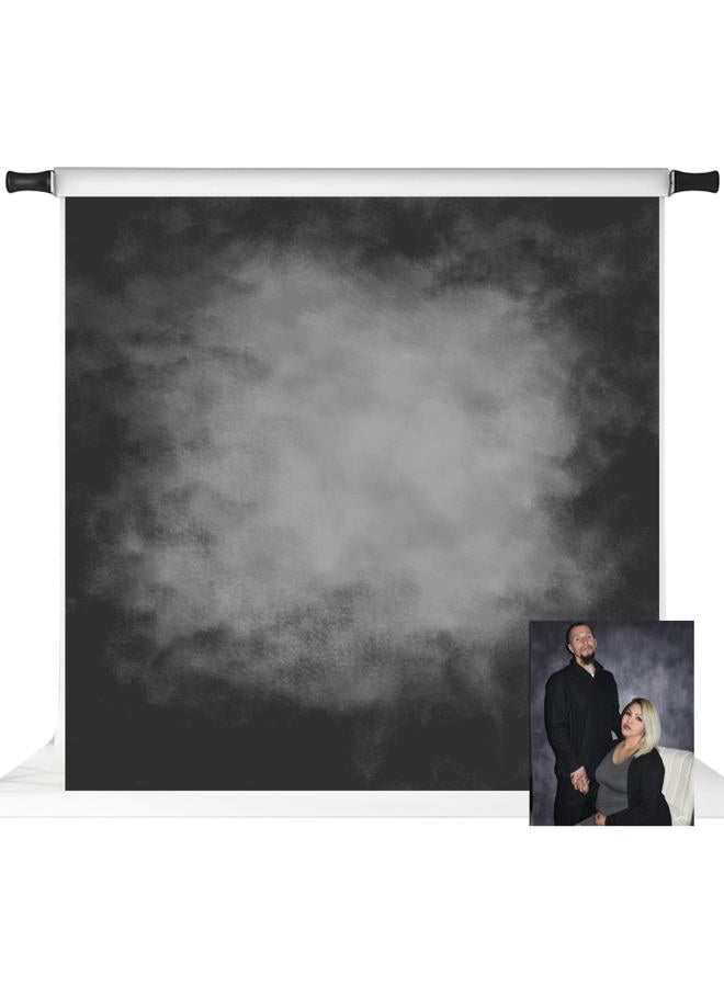 Kate 10ft(W) x10ft(H) Black Abstract Photography Backdrop Texture Microfiber Head Shot Portrait Photo Background (There is Green Tinge to The Product) - Image 1