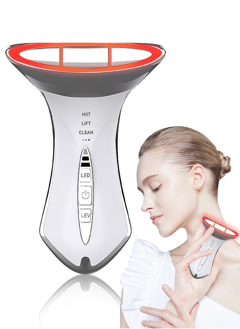 Generic LED Photo Therapy Wrinkle Removal Device, Neck & Face Microcurrent Lifting & Firming Massager, IPX6 Full Body Waterproof, with 5 LED Lights and 4 Working Modes  - Image 1
