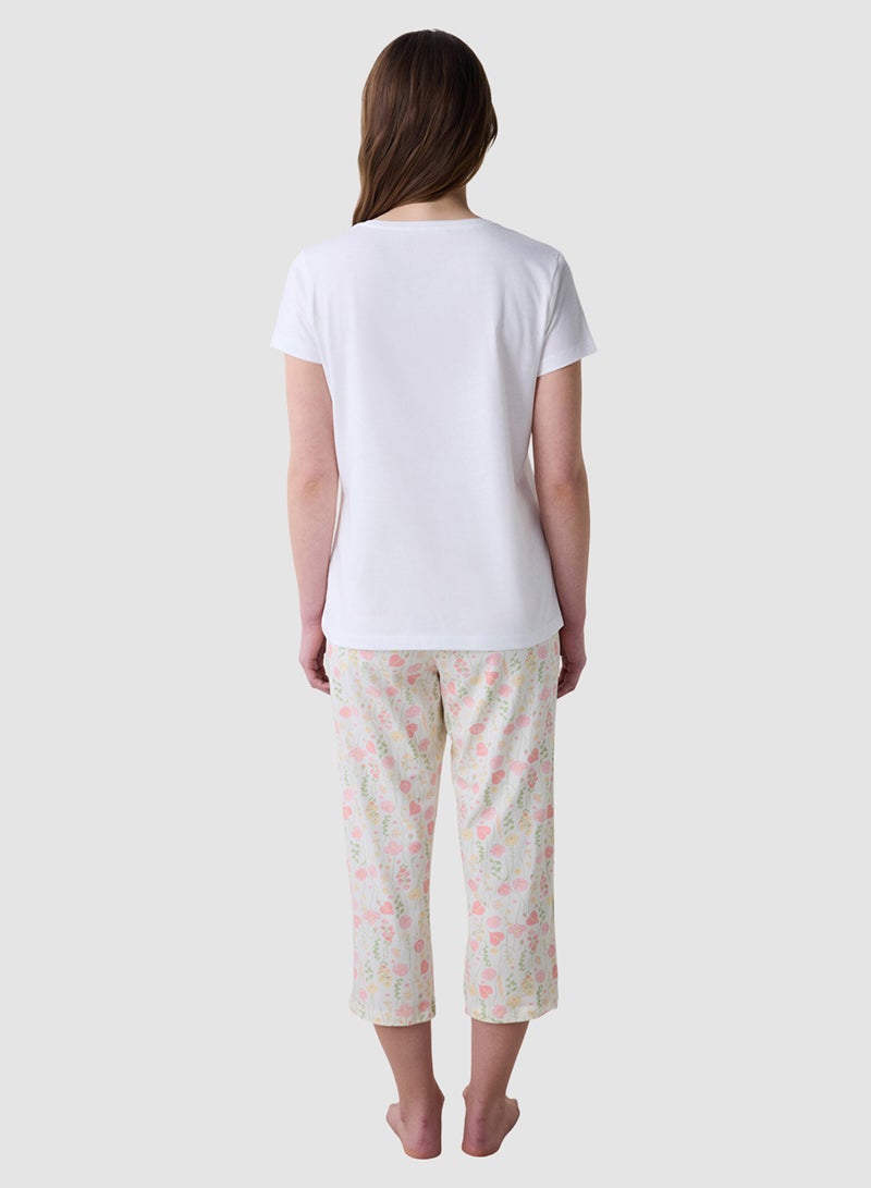 Penti Cute Floral Cotton Capri Pyjama Set - Image 2