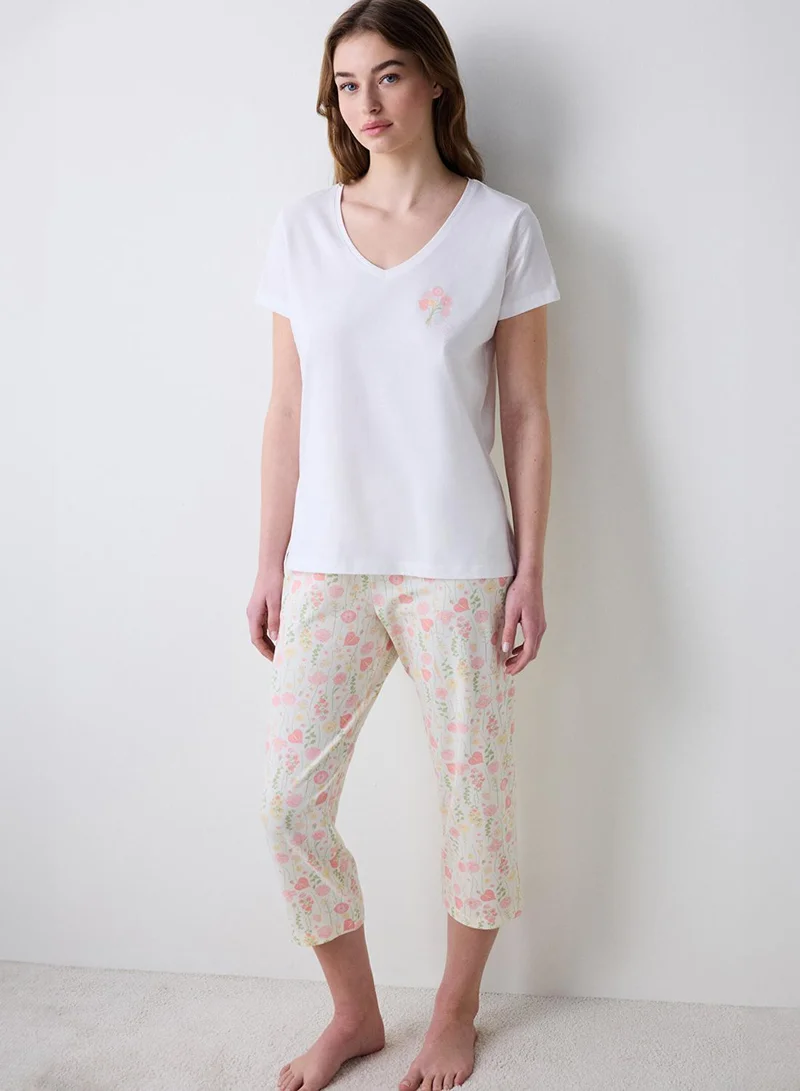 Penti Cute Floral Cotton Capri Pyjama Set