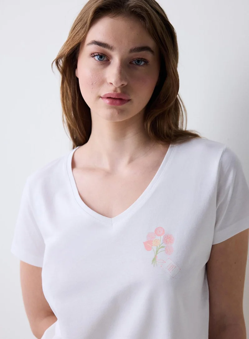 Penti Cute Floral Cotton Capri Pyjama Set