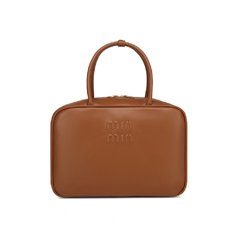 2024 Chic Bowling Bag for Women, Large Capacity Lt.Brown 