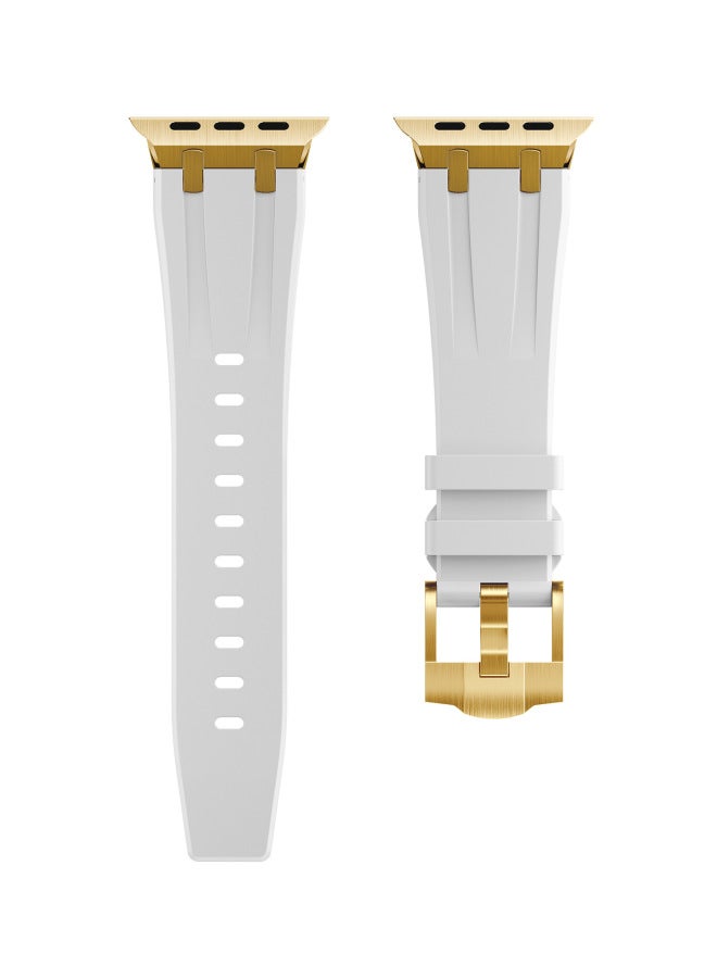 For Apple Watch Apple Watch Liquid Silicone Strap Stainless Steel Head Ultra Strap - Image 1