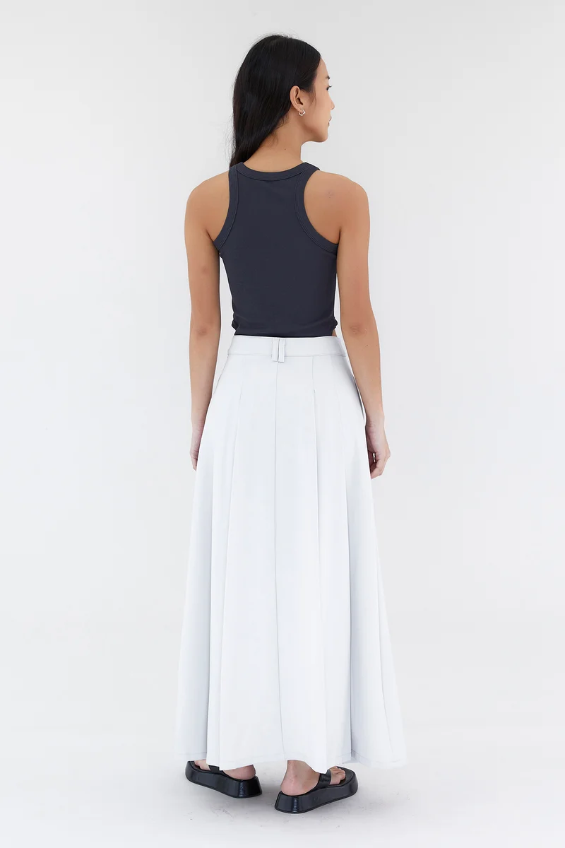 ذا اديتورز ماركت Juna Mid-Rise A-Line Skirt - Fog