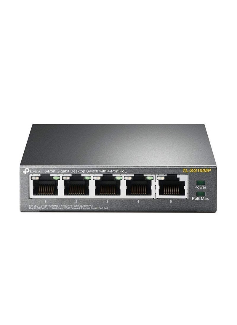 ماركة غير محددة TP-Link TL-SG1005P, 5 Port Gigabit PoE Switch, 4 PoE+ Ports @65W, Desktop, Plug & Play  - Image 1