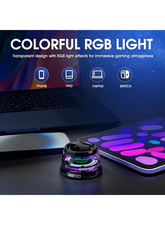 erorex Magnetic Bluetooth Speaker Multi Rgb Color Light And Phone Holder High Sound Quality Mini Bluetooth Speaker For Shower Bike Car Room Outdoor Gifts For Teens Black  - Image 5