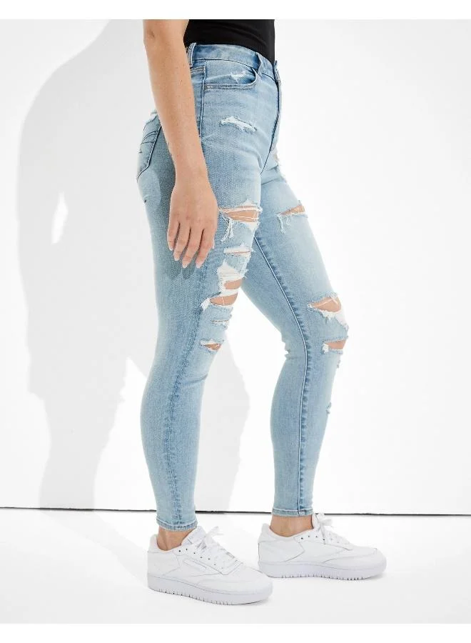 امريكان ايجل AE Ne(x)t Level Ripped Curvy Super High-Waisted Jegging