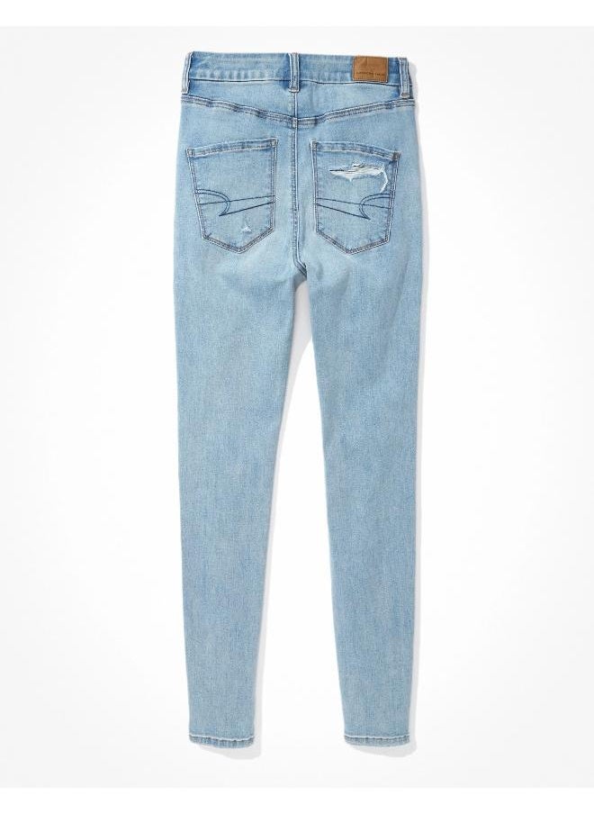 American Eagle بنطلون جينز ضيق من AE Ne(x)t Level ذو خصر مرتفع وممزق ومنحني  - Image 5