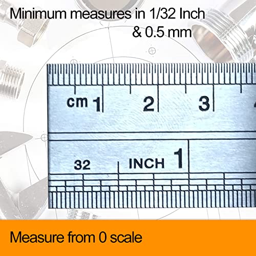 YYJ HOME Ruler 12 Inch (30 cm) and Ruler 6 inch (15 cm) Both Side Have Centimeters and inch Ruler, Stainless Steel Ruler 12 inch and Metal 6 inch Ruler, Drawing Ruler, Measuring Ruler Silver - Image 4