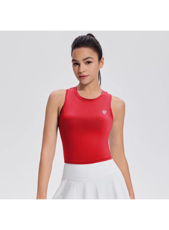 Tank Top Stretchy Slim Casual Sleeveless Vest Fitness Workout Sport Gym Yoga Sexy Women Crop Top Athletic T Shirt Running Tanks  - Image 1