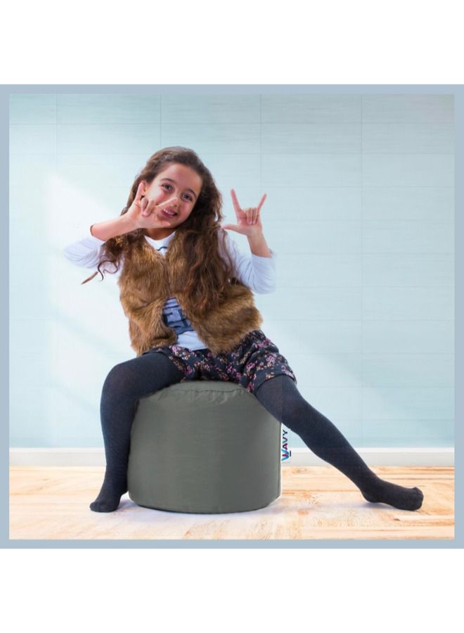 WAVY Grey Footstool Bean Bag -  Waterproof - Image 2