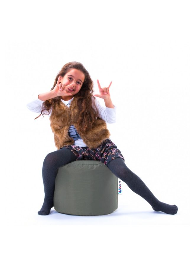 WAVY Grey Footstool Bean Bag -  Waterproof - Image 1