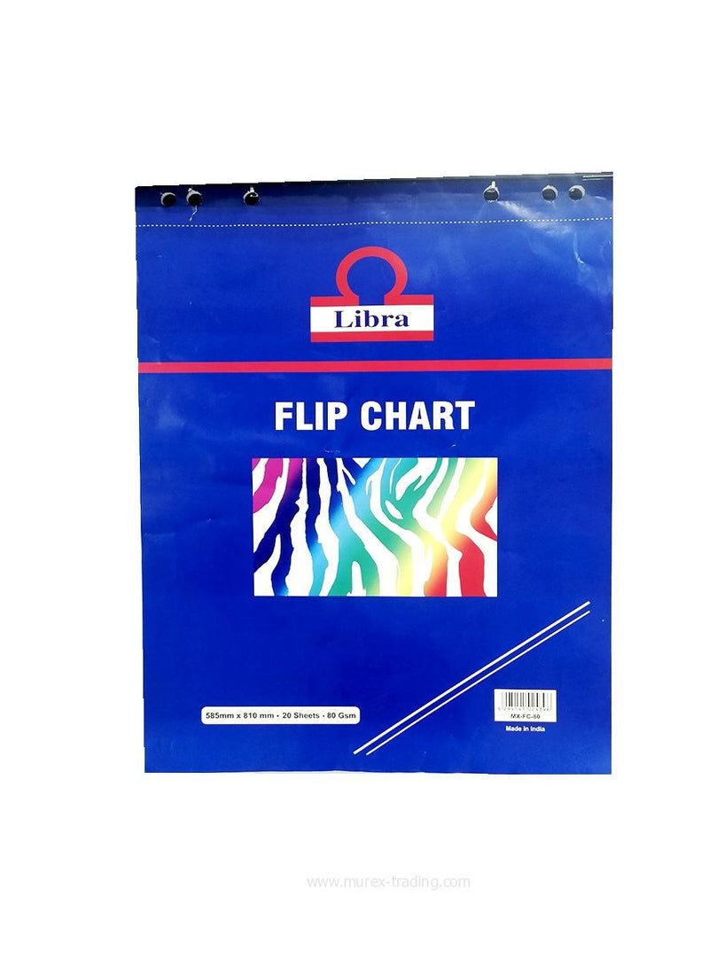 ليبرا لوحة رسم فليب، 585 × 810 ملم، 20 ورقة، 80 جرام في المتر المربع، أزرق - Image 2