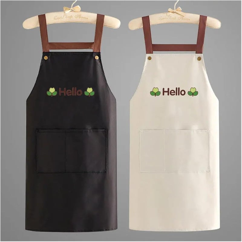 1PC Waterproof Apron Unisex With Large Pocket Cleaning Cooking BBQ Work Uniform For Chef Barista