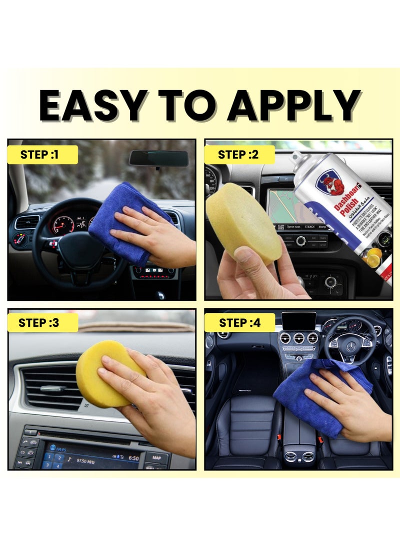 BYSON رذاذ تلميع لوحة القيادة بالليمون – منظف ومُعزز داخلي للسيارة، مُجدد للوحة القيادة والتشطيبات مع حماية من الأشعة فوق البنفسجية، مضاد للغبار، لمسة لامعة عالية، لمسة غير دهنية، رائحة منعشة – رذاذ تفصيل السيارات - Image 2
