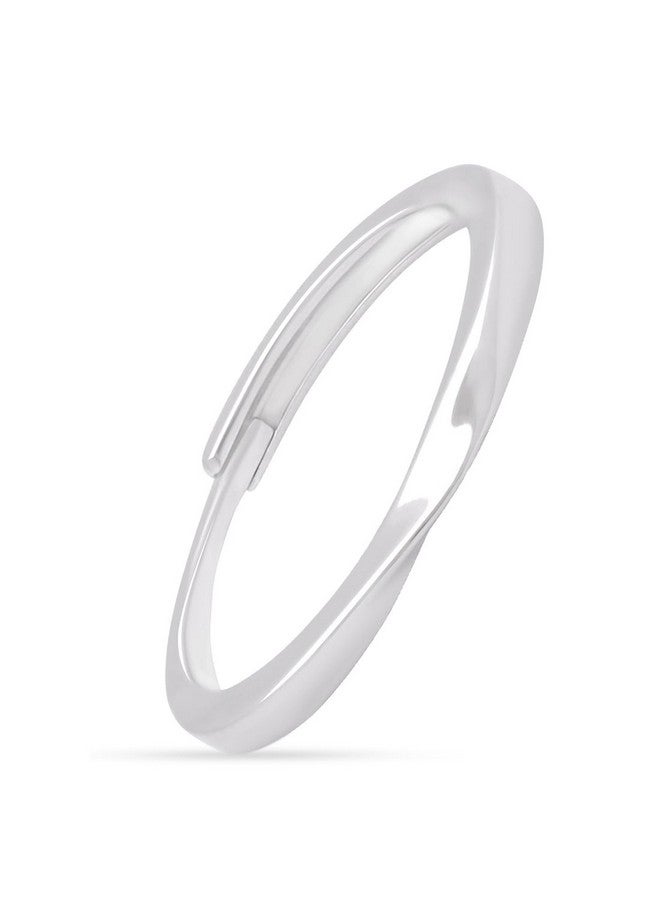 Zavya ZAVYA 925 Sterling Silver Wave | Rhodium Plated Adjustable Ring for Men | Gift for Men and Boys | With Certificate of Authenticity and 925 Hallmark  - Image 1