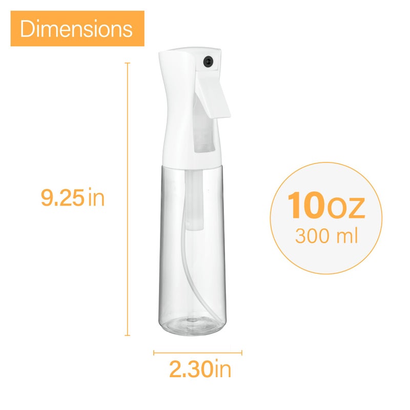 Super 2 Pack Continuous Spray Bottle for hair - 10 Oz Ultra Fine Mist Sprayer | Water Spray Bottle For Hair Mister Spray Bottle | Hair Spray Bottles For Hairstyling, Cleaning, Salons (2pk 10oz) - Image 4