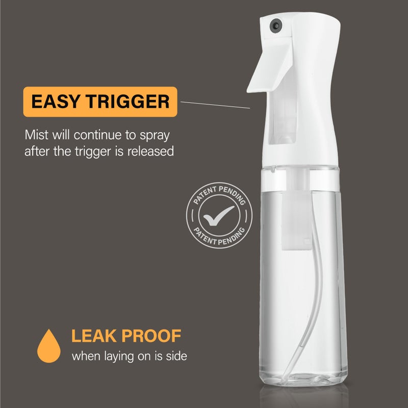 Super 2 Pack Continuous Spray Bottle for hair - 10 Oz Ultra Fine Mist Sprayer | Water Spray Bottle For Hair Mister Spray Bottle | Hair Spray Bottles For Hairstyling, Cleaning, Salons (2pk 10oz) - Image 2