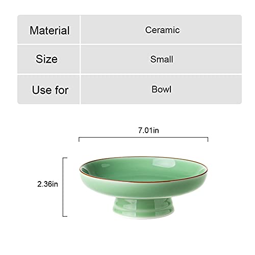 Kelendle Ceramic Footed Bowl Round Pedestal Bowl Decorative Fruit Dish Holder Dessert Display Stand for Kitchen Counter Centerpiece Table Decor Serving Fruit Tray - Image 3