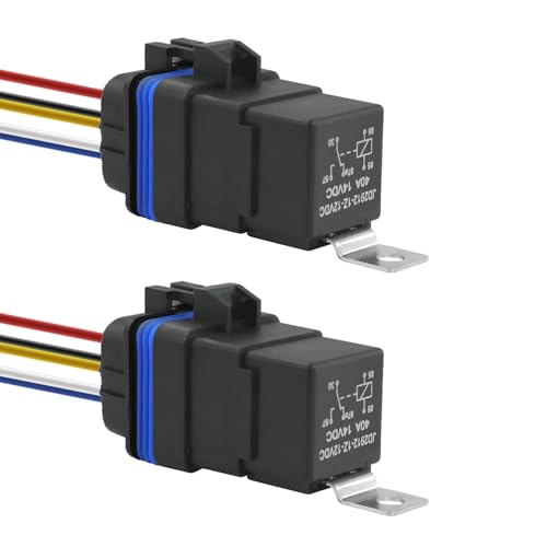 Kalmaegee 2 Pack Waterproof Relay and Harness Kits 4030 AMP 12V Relay Switch 5 Pin SPDT Car Relay with Heavy Duty Copper Wires for Horns Starters Motor Fans - Image 1