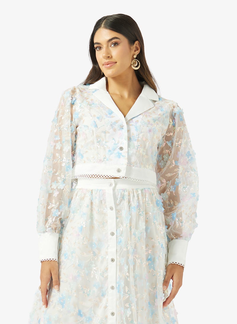 خزانة طقم بلوزة وتنورة مطبوعة - Image 3