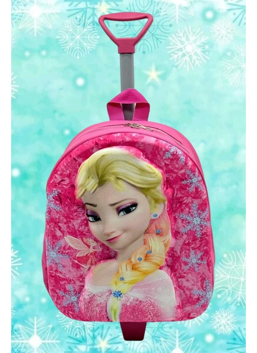 Tezzgelsin Girls Kindergarten Nursery Wheeled Embossed Eva Color Printed Backpack and School Bag
