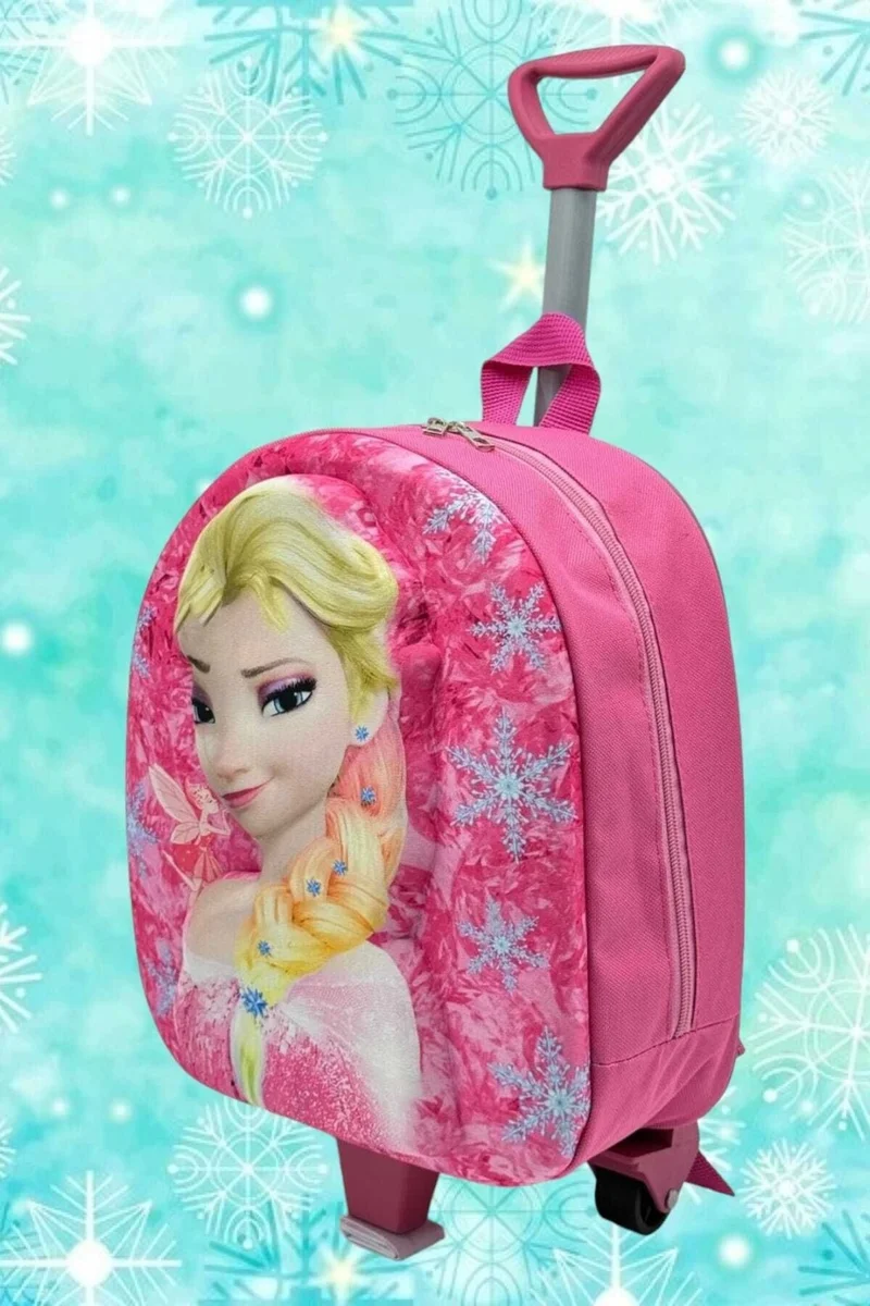 Tezzgelsin Girls Kindergarten Nursery Wheeled Embossed Eva Color Printed Backpack and School Bag