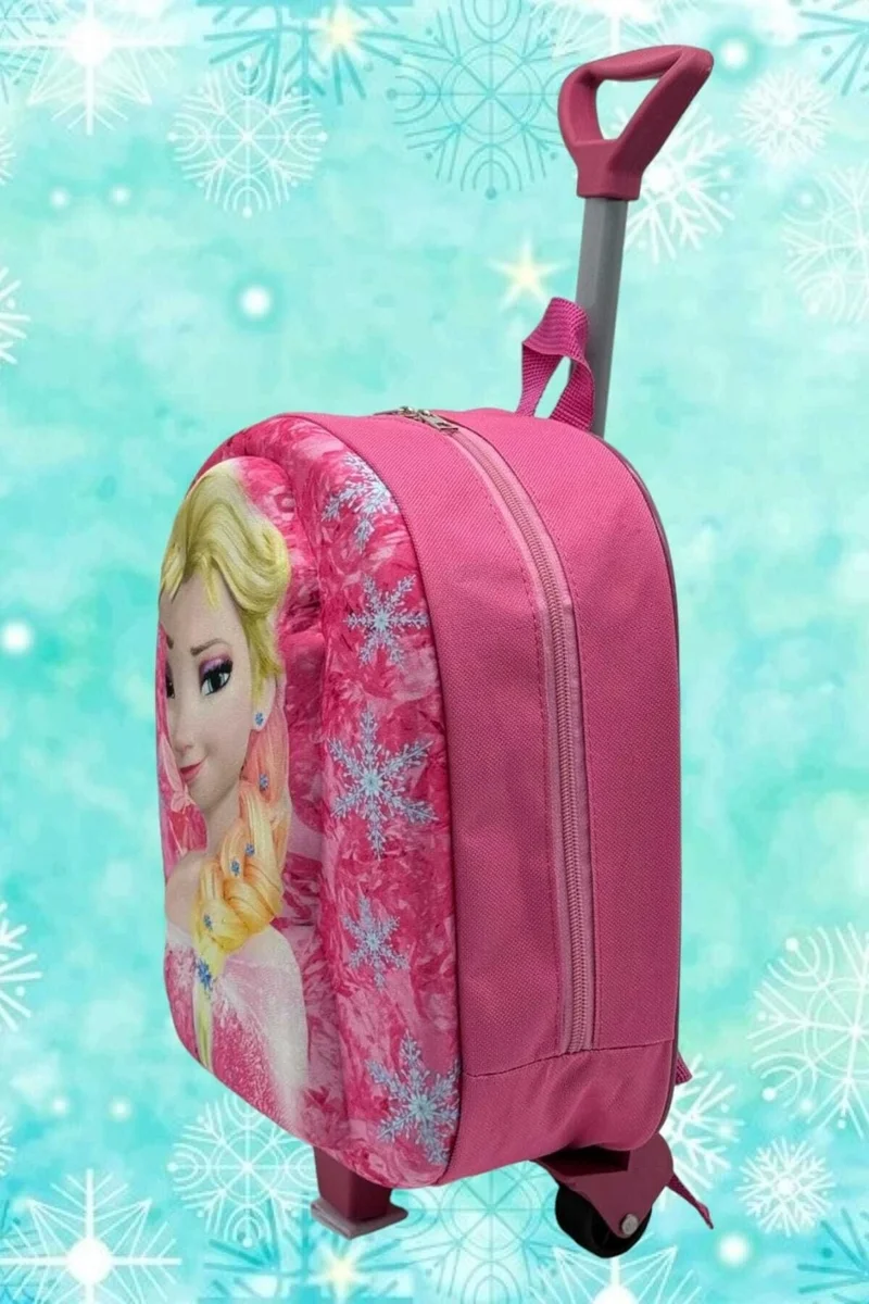 Tezzgelsin Girls Kindergarten Nursery Wheeled Embossed Eva Color Printed Backpack and School Bag