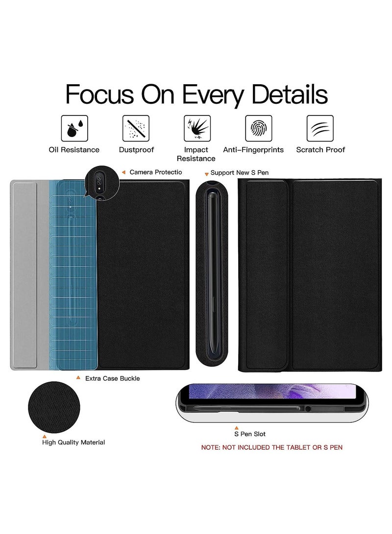 Keyboard Case for Samsung-Galaxy-Tab S8+ S7 FE S7+ 12.4" - JUQITECH Case with Wireless Detachable Keyboard Tablet Cover for Galaxy Tab S8+ SM-X800/X806 - Image 4