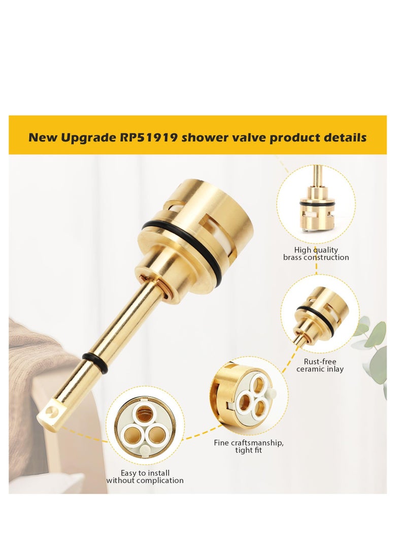 Excefore RP51919 6 Setting Diverter Cartridge, RP51919 6 Setting Diverter Cartridge Replacement, for RP51919 Shower Cartridge, Easy to install, Brass Construction, No More Leakage  - Image 2