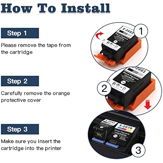 T2661 T2670 INK CARTRIDGES 266 267 FOR EPSON PRINTER WORKFORCE WF-100W WF-110W PRINTER FOUR COLORS INK - Image 3