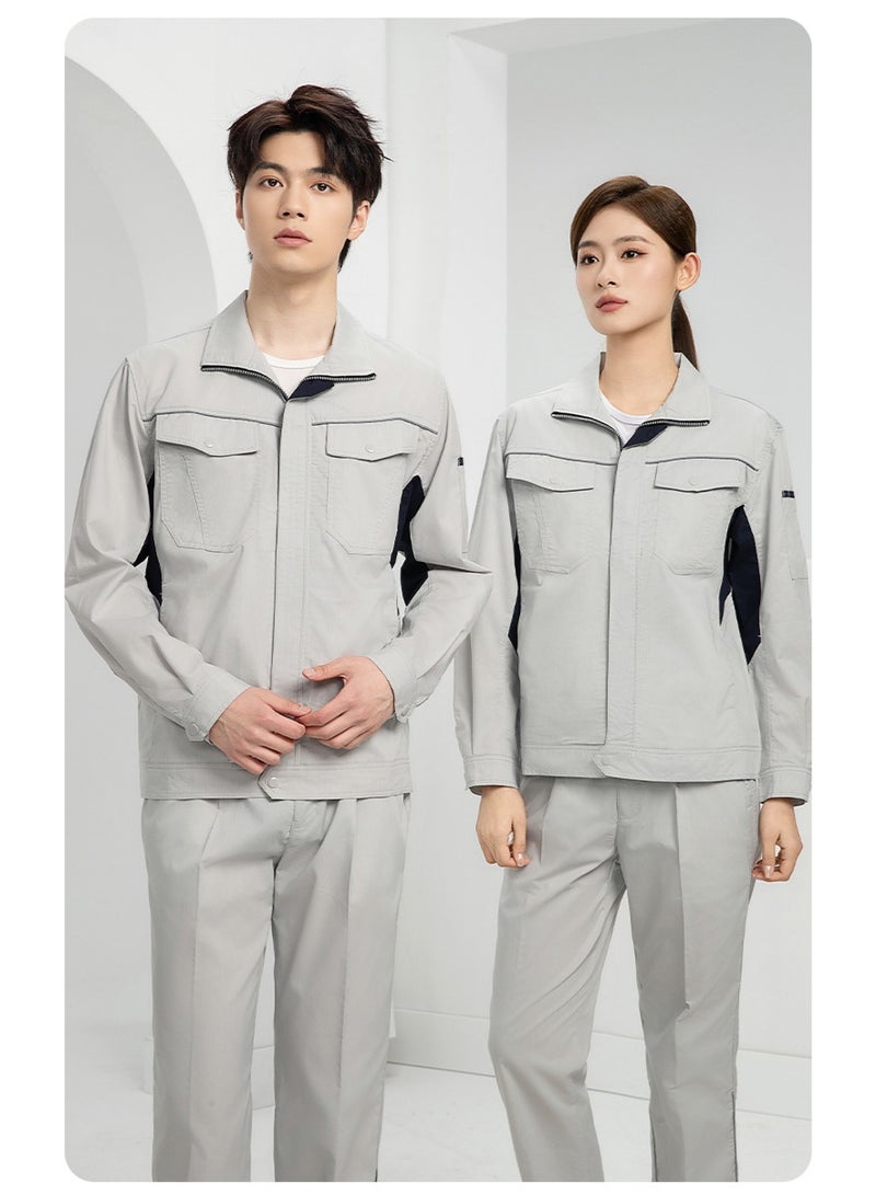 NIBEMINENT Summer Auto Mechanic Uniform Lightweight  Set with Multi-Pockets for Garage Workshop Industrial Breathable Labor - Image 1