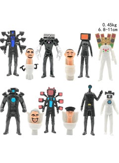 General 12 Pieces Skibidi Toilet Man Monitor Man Toy Set Ideas Toys Battle Horror Game Model Ideas Toys Gifts For Adult & Kids 