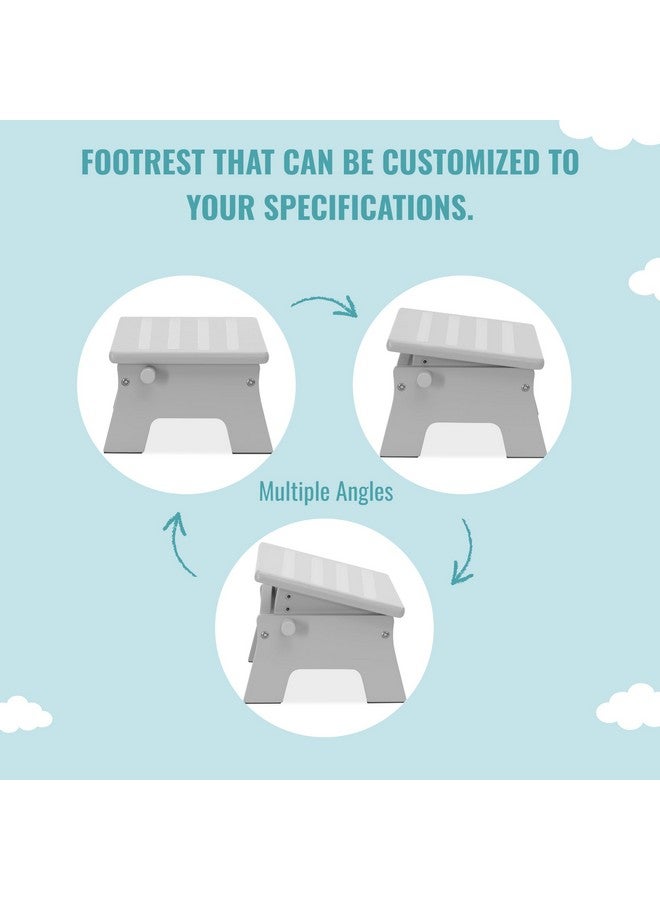 Dream On Me Ease-Up Adjustable Nursing Footrest in Pebble Grey, Made of Sturdy Pinewood, Lightweight, Easy to Assemble - Image 5