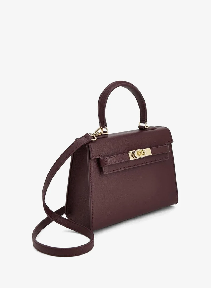Le Confort RED Textured Satchel Bag with Detachable Strap for Women | Best Price UAE