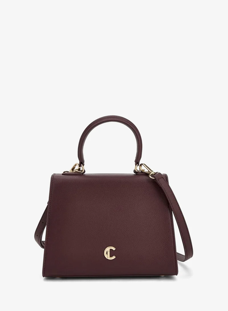 Le Confort RED Textured Satchel Bag with Detachable Strap for Women | Best Price UAE