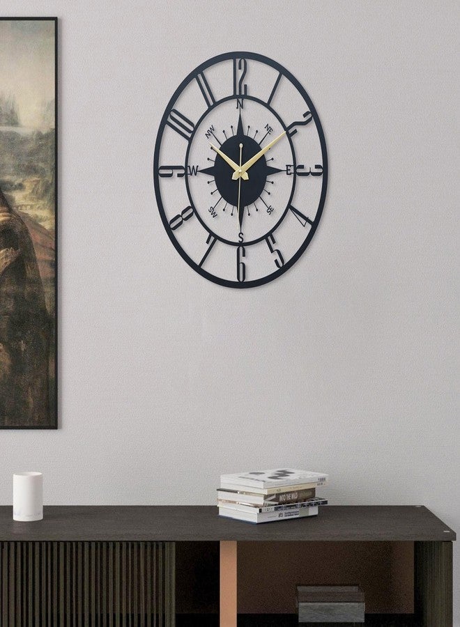 Ingo creation Analog Metal Wall Clock For Home Stylish Latest, Antique Modern Big Size Designer Wall Watch For Living Room, Bedroom, Hall, Office (Black, 40 Cm) - Image 4