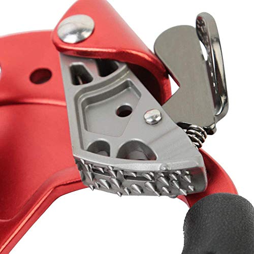 SZCQ SRT Climbing Equipment Hand Ascender Light Alloy Mountaineering Rock Ergonomic Rappelling Gear Handled Left asender Arborist Tree Climber Rigging (Red,Left Hand) - Image 4