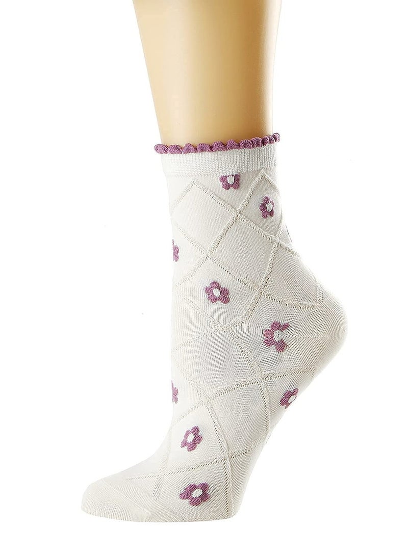 واي آند دي Women's Fun Socks Womens Crew Ruffled Cotton Casual for Women Girls 5 Pack - Image 4