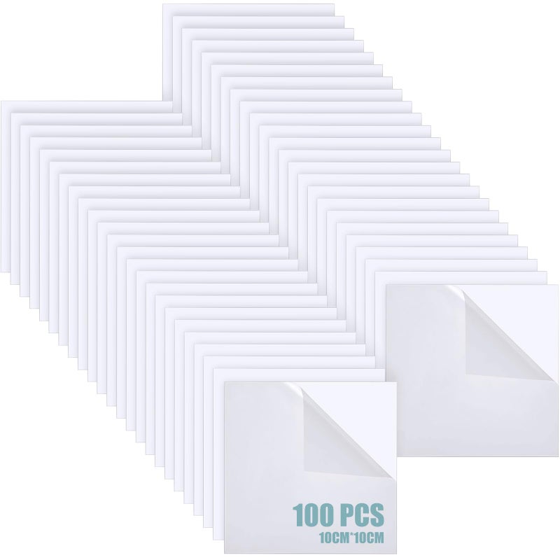 Pangda 100 Pcs 4'' x 4'' Clear Cast Acrylic Squares Plastic Sheets Square Transparent Panel Signs with Protective Paper for DIY Projects Photo Frame Display Craft(0.04'' Thick) - Image 1