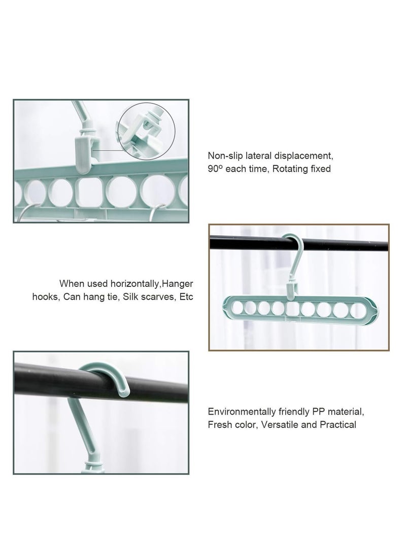 Hanger Hub 10 Pcs Multi-Functional Rotating Clothes Hanger Set | Space Saver Wardrobe Organizer, 360° Swivel Hooks, Heavy Duty Foldable Closet Hangers - Image 4