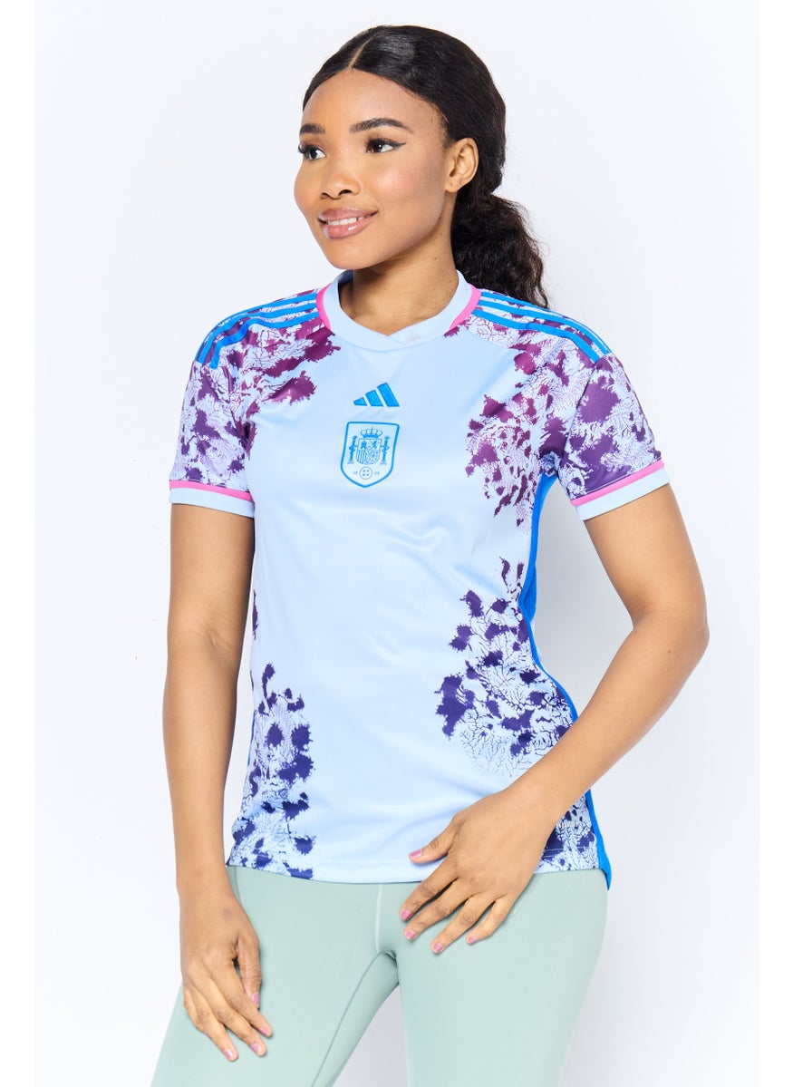 Adidas Women Regular Fit Short Sleeve Spain Football Team Jersey, Multicolor  - Image 1