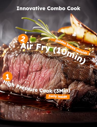 Nuwave Duet Air Fryer, Electric Pressure Cooker & Grill Combo, 540 IN 1 Multicooker with 3 Removable Lids, Slow Cook, Sautés, Dehydrator, 18/10 SS Pot, Sure-Lock Safety Tech & 13 Deluxe Accessories - Image 4