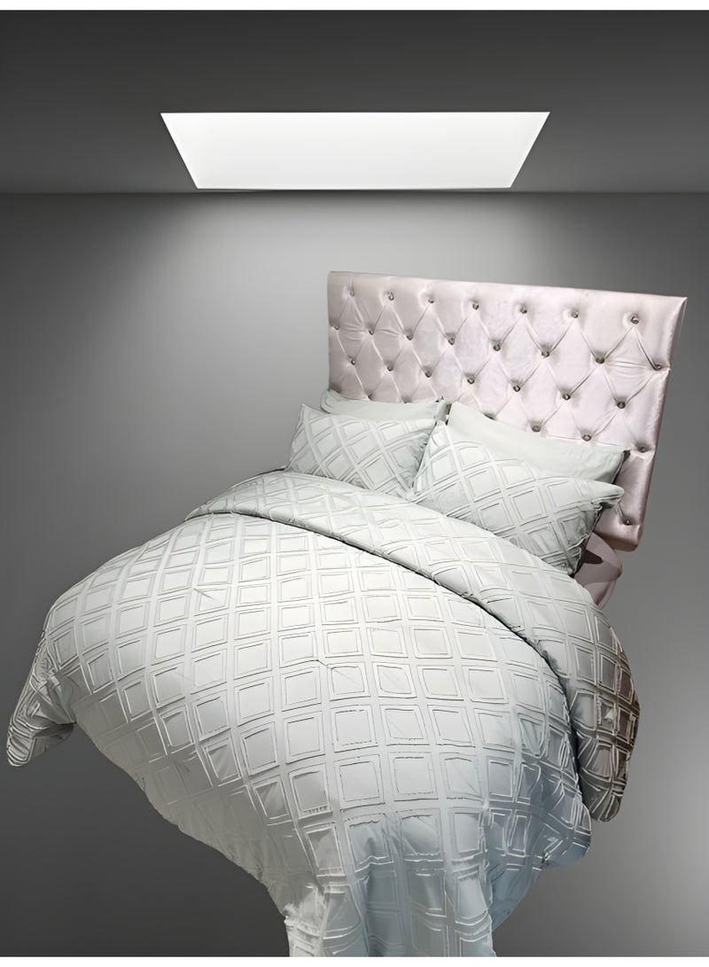 HOMETOPIA Hometopia 6-Piece King Size Comforter Bedding Set – Ultra-Soft Quilted Blanket 230×260 cm with Deep Fitted Sheet 200×200+30 cm & 4 Pillow Covers 50×75 cm – Breathable, Hypoallergenic, All-Season Microfiber Bed Set with Elegant Embossed Design for Double Bed, Hotel, Guestroom, Daily Use – Machine Washable & Fade-Resistant  - Image 1