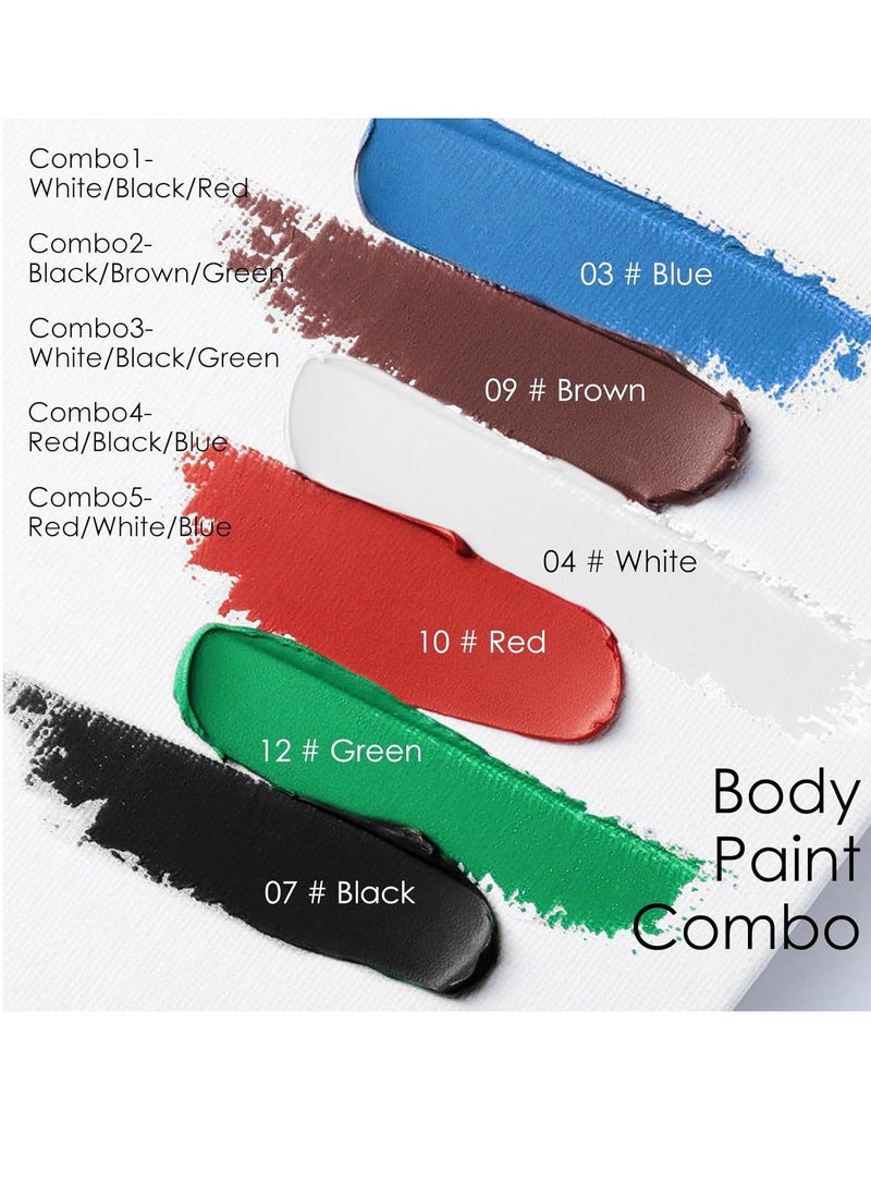 TEAYASON - 3 Colors White Black Green Face Body Paint Stick, Eye Black Baseball Sticks Face Paint for Baseball/Football/Halloween/Costume Parties Accessories Vampire/Witch/Clown Makeup Face& Body Paint - Image 1
