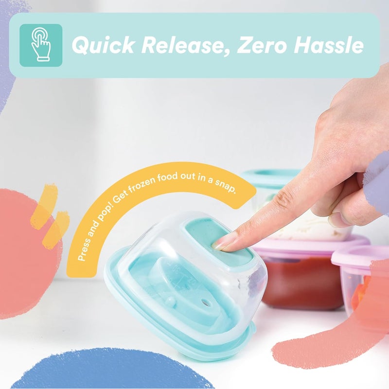 Liname Silicone Baby Food Containers 6 Pack  Baby Food Storage Containers with Ventilation Valve for Reheating  Rubber Bottom for Easy Frozen Food Release  Baby Led Weaning  Feeding Essentials - Image 3
