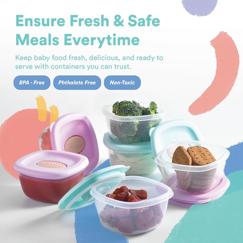 Liname Silicone Baby Food Containers 6 Pack  Baby Food Storage Containers with Ventilation Valve for Reheating  Rubber Bottom for Easy Frozen Food Release  Baby Led Weaning  Feeding Essentials - Image 2