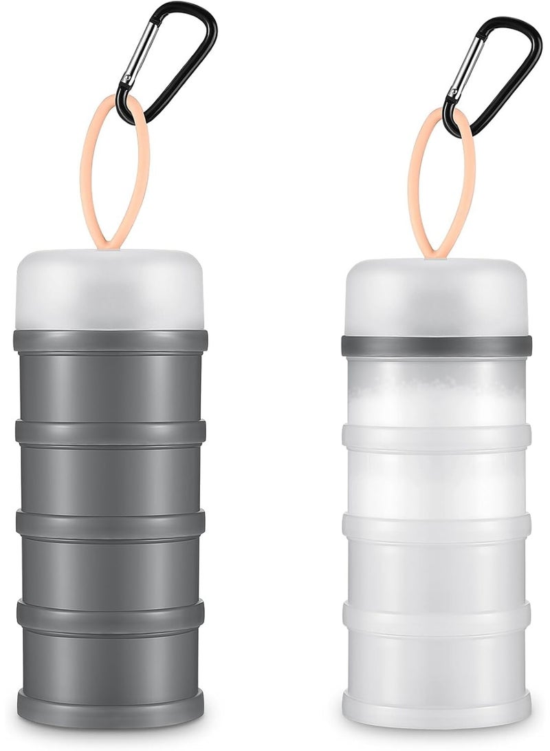 CENXI Protein Powder Container With Funnels Stand, 2 Stackable Leakproof Dispensers, Portable Keychain Container for Workout, Fitness, Travel - Image 1